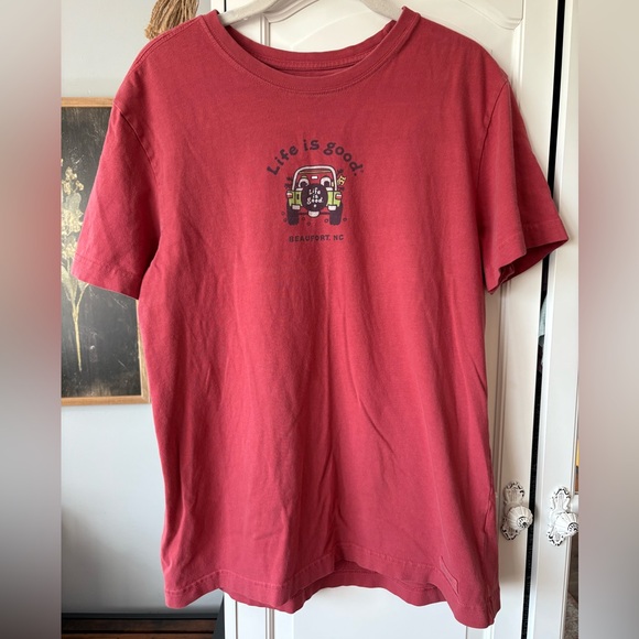 Life is Good Red Tee - Picture 1 of 4